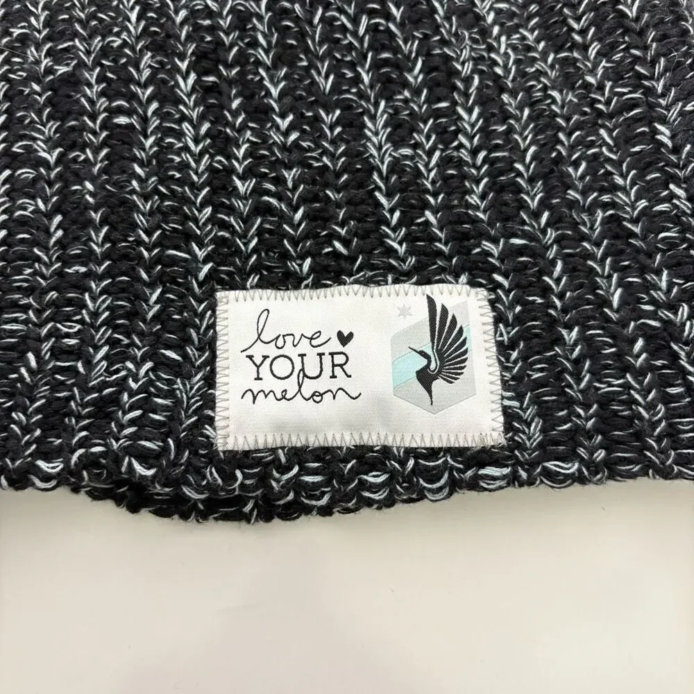 Love Your Melon x Minnesota United FC Soccer Black & White Winter Hat Reversible